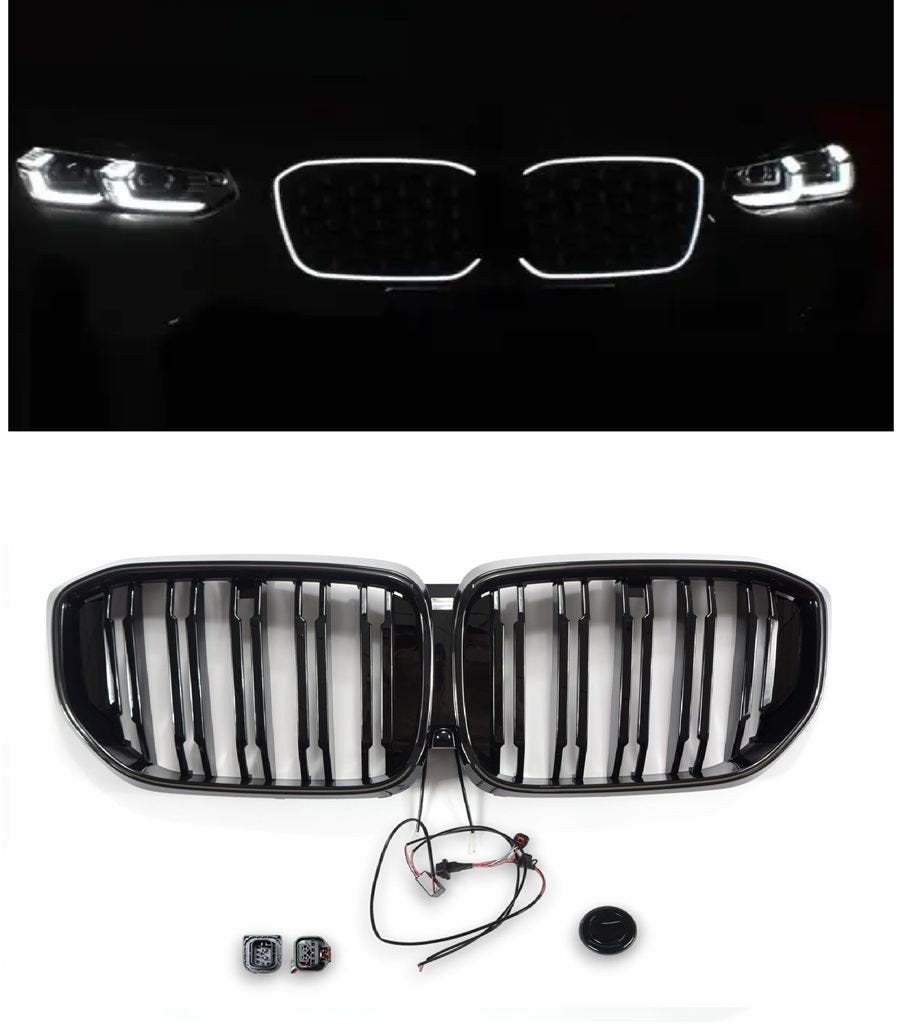 LED Grille BMW X5 G05 LCI 04/2023 Glans Zwart Dubbele Spijl