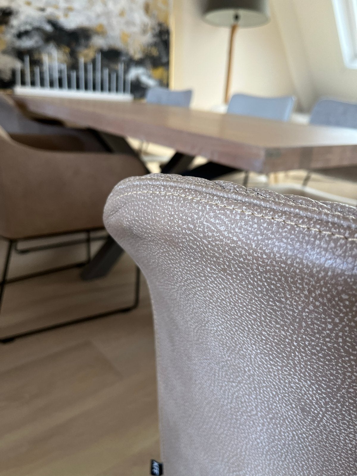 KFF stoelen, 6 stuks, kleur taupe, Ophalen, Compacte moderne stoelen, Gebruikt, Overige kleuren