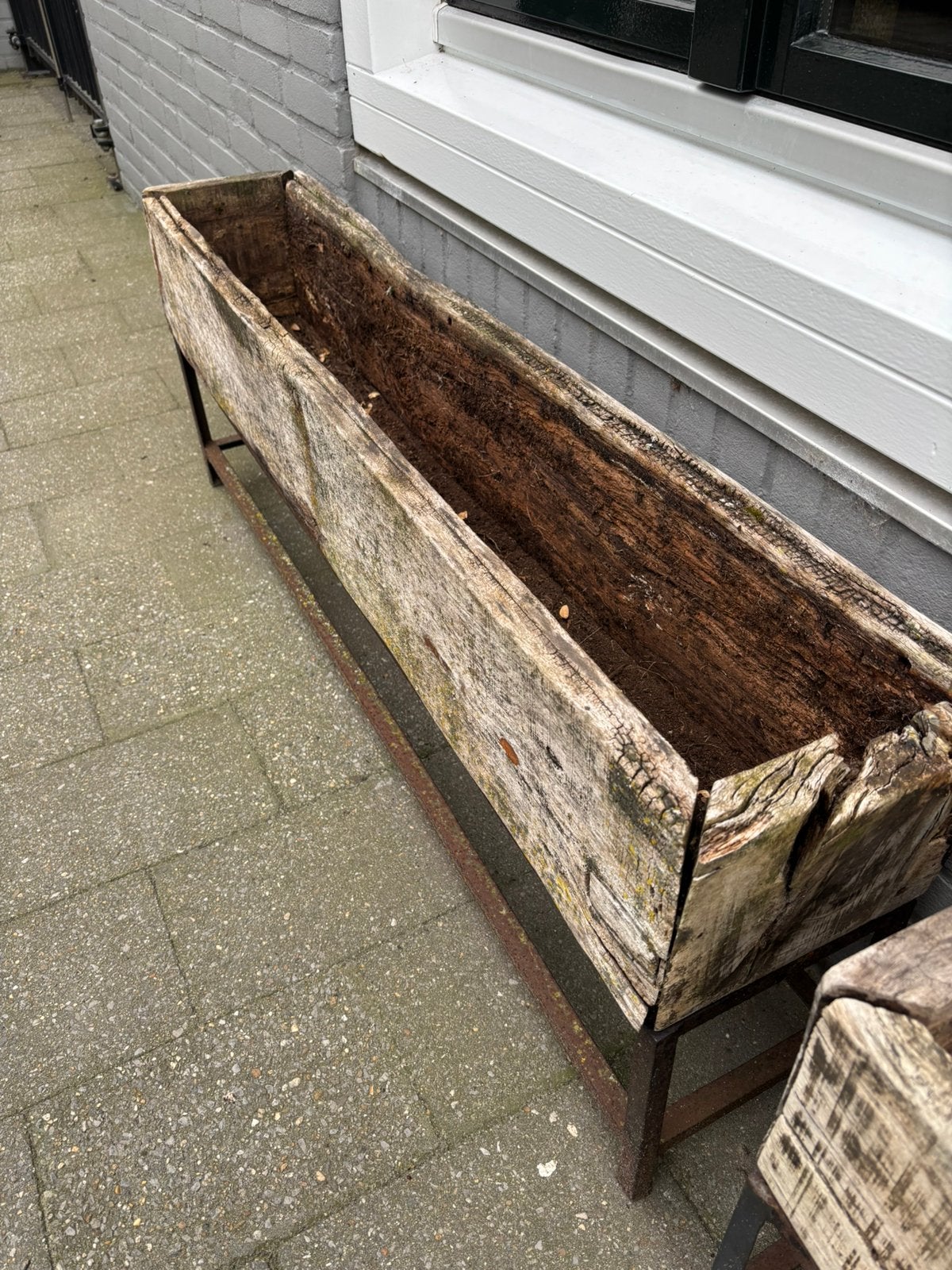 2 authentieke houten troggen, Ophalen, Gebruikt, Hout, Tuin