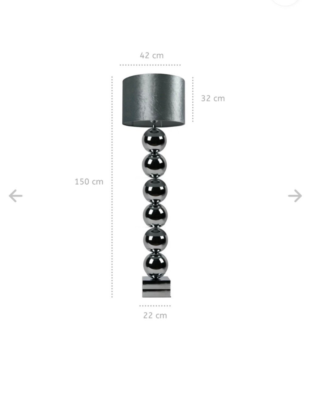 Bollamp staand grijs nog perfect, Huis en Inrichting, Lampen | Vloerlampen, Ophalen of Verzenden, Gebruikt, Eric kuster, Minder dan 100 cm
