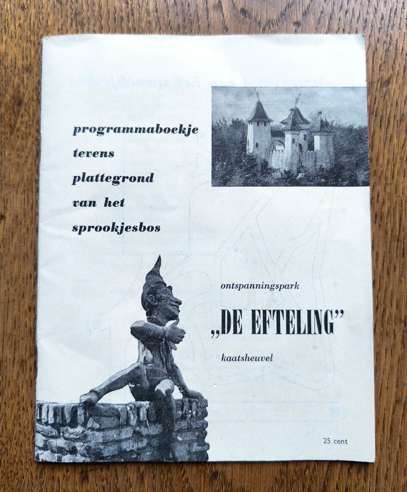 Oude plattegrond, programma boekje De Efteling, Ophalen of Verzenden, Gebruikt, Gebruiksvoorwerp