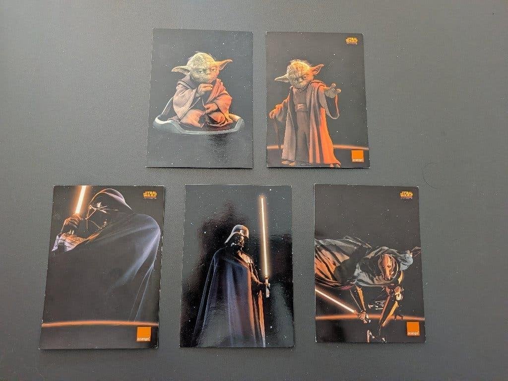 Star Wars set van 5 postkaarten (zwarte achtergrond), Ophalen of Verzenden, Nieuw, Overige typen