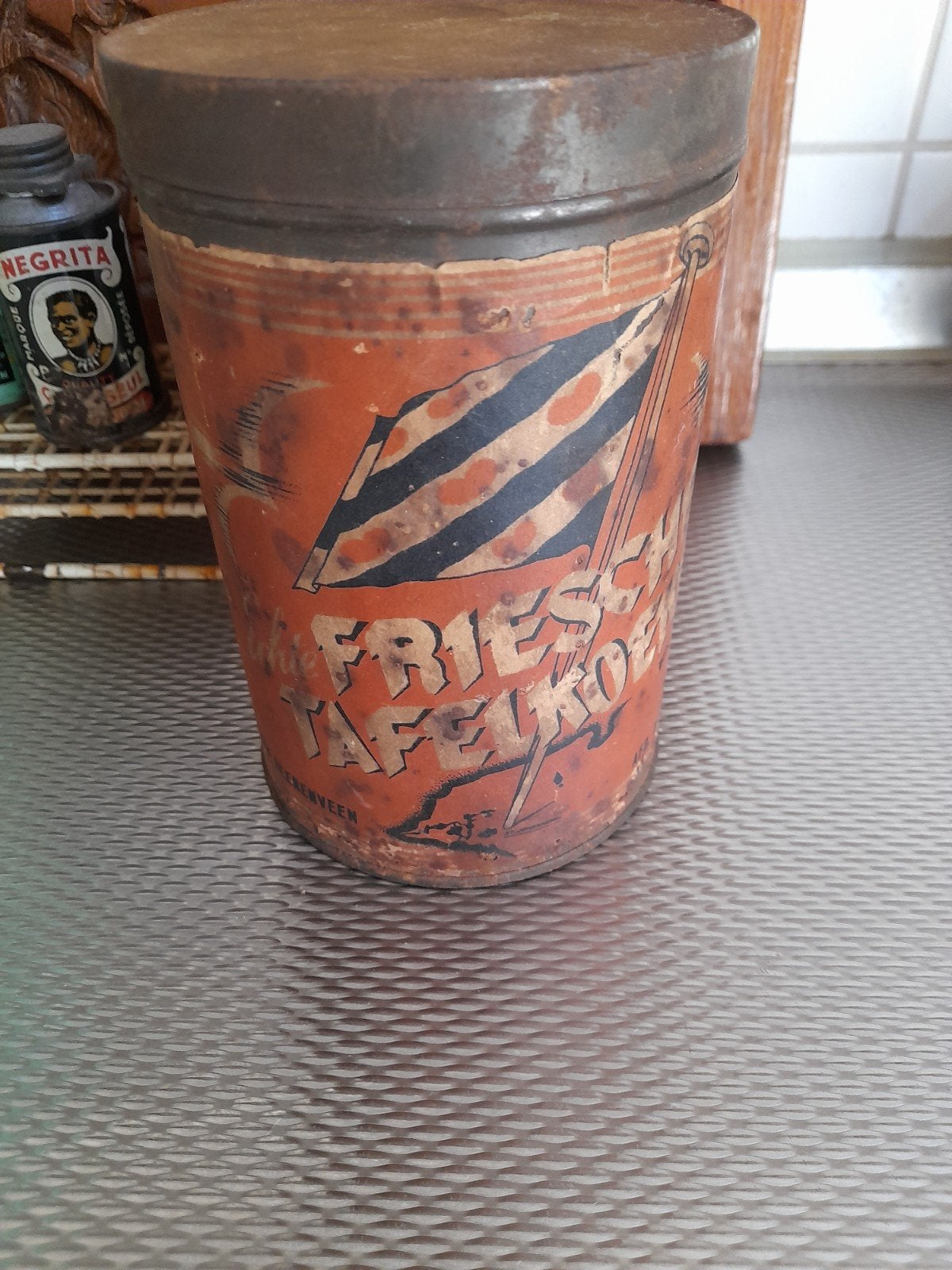 Antiek blik Friesche tafelkoeken, Verzamelen, Ophalen of Verzenden, Gebruikt, Overige