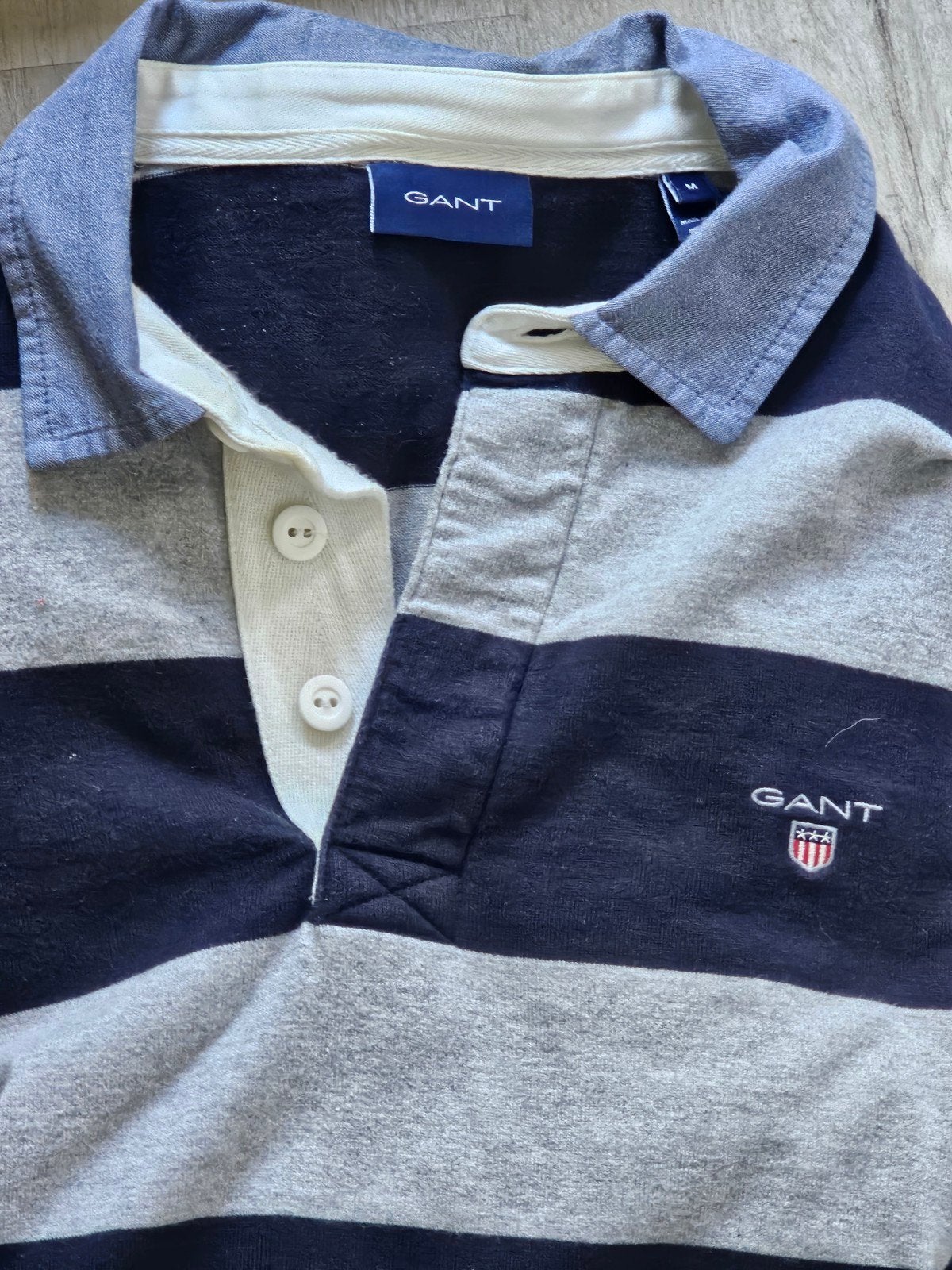 GANT dunne gestreepte logo trui medium, GANT, Ophalen of Verzenden, Zo goed als nieuw, Maat 48/50 (M)