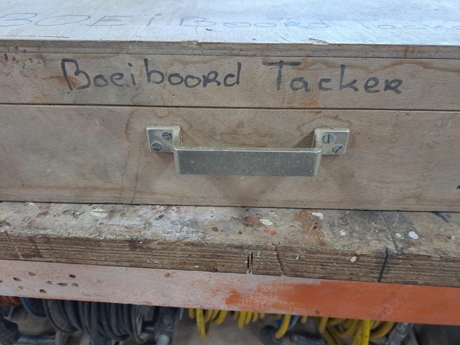 Senco Boei Boord Tacker met nagels in houten kist, Ophalen of Verzenden, Gebruikt, Tacker/nietmachine, Overige merken