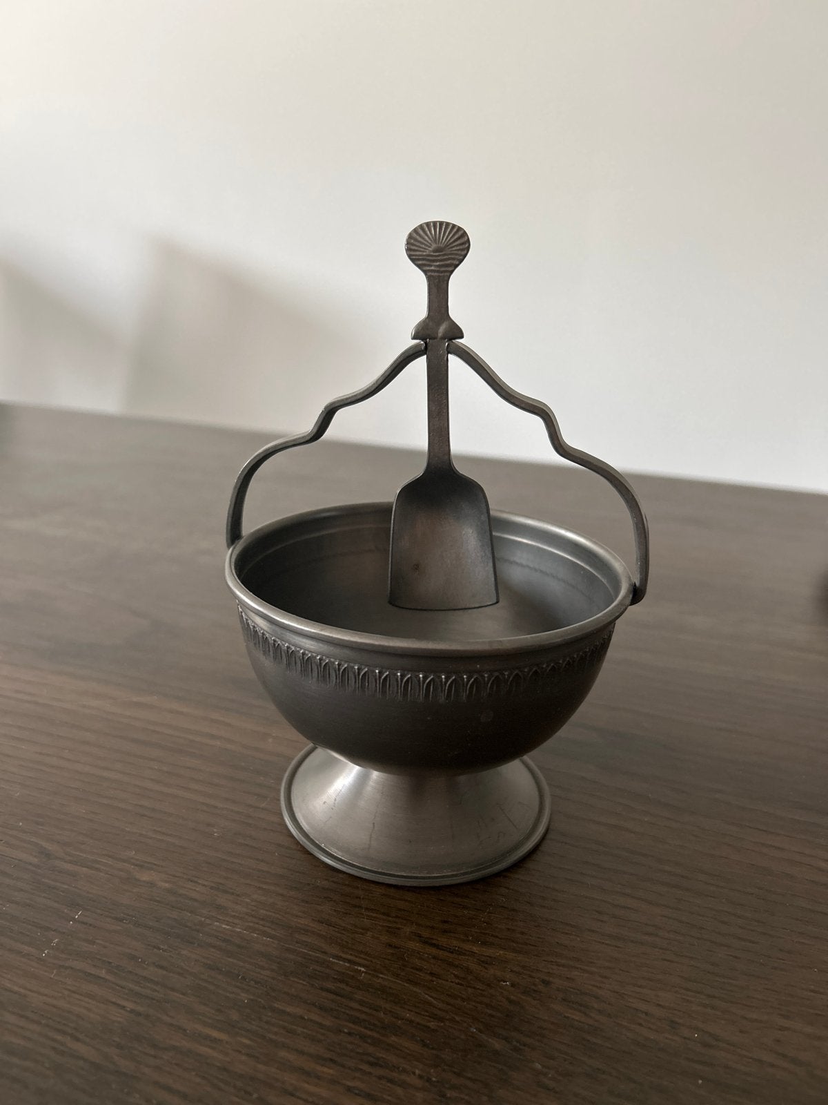 Gelria Tinnen Suikerpot met Lepeltje - 19 cm Hoog, Ophalen of Verzenden