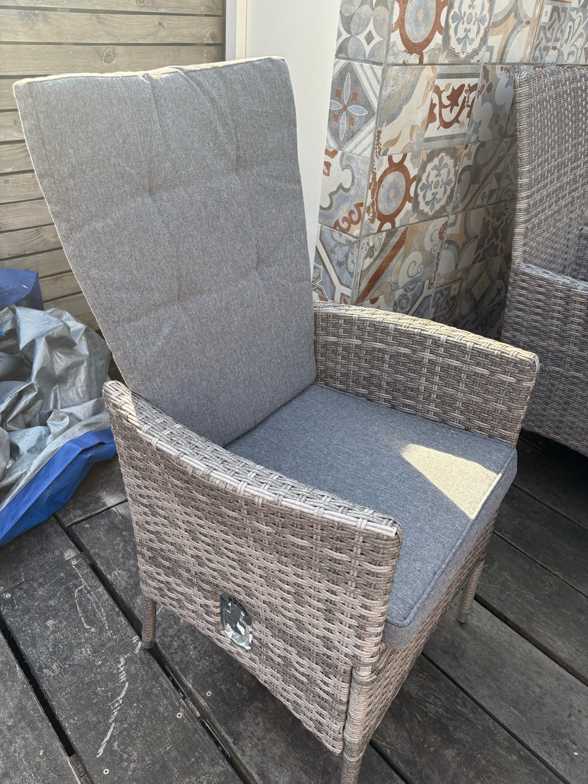GRATIS Set van 6 buitenstoelen, Tuin en Terras, Ophalen, Gebruikt, Wicker, Verstelbaar