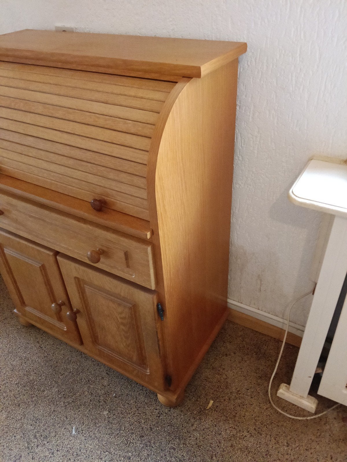Houten rolluik secretaire met lades en kast, Ophalen, Gebruikt