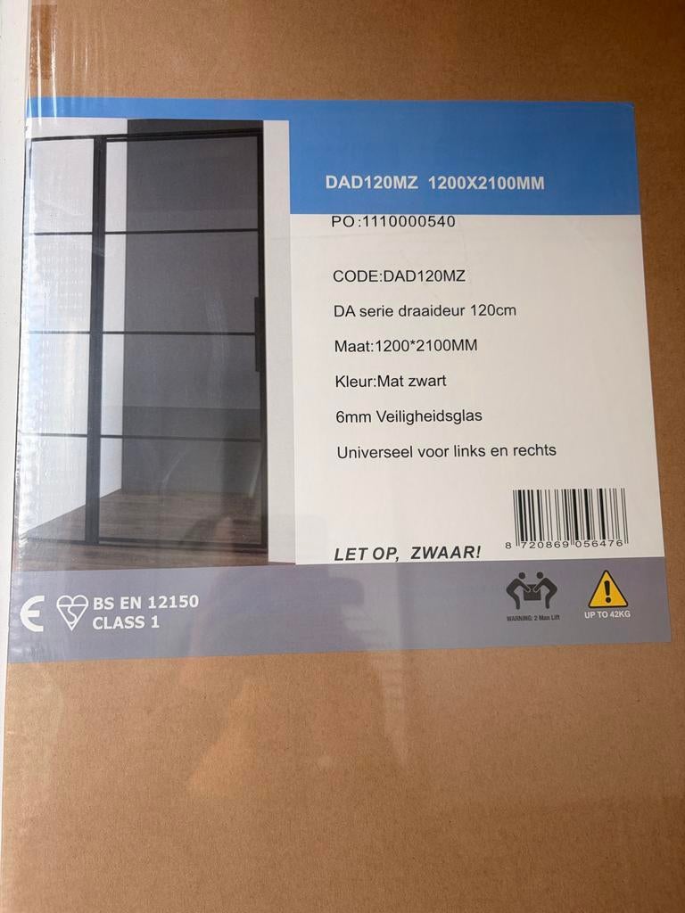 Saniselect Dato Draaideur 120x210 Mat Zwart, Ophalen, 120 cm of meer, Overige typen, Nieuw