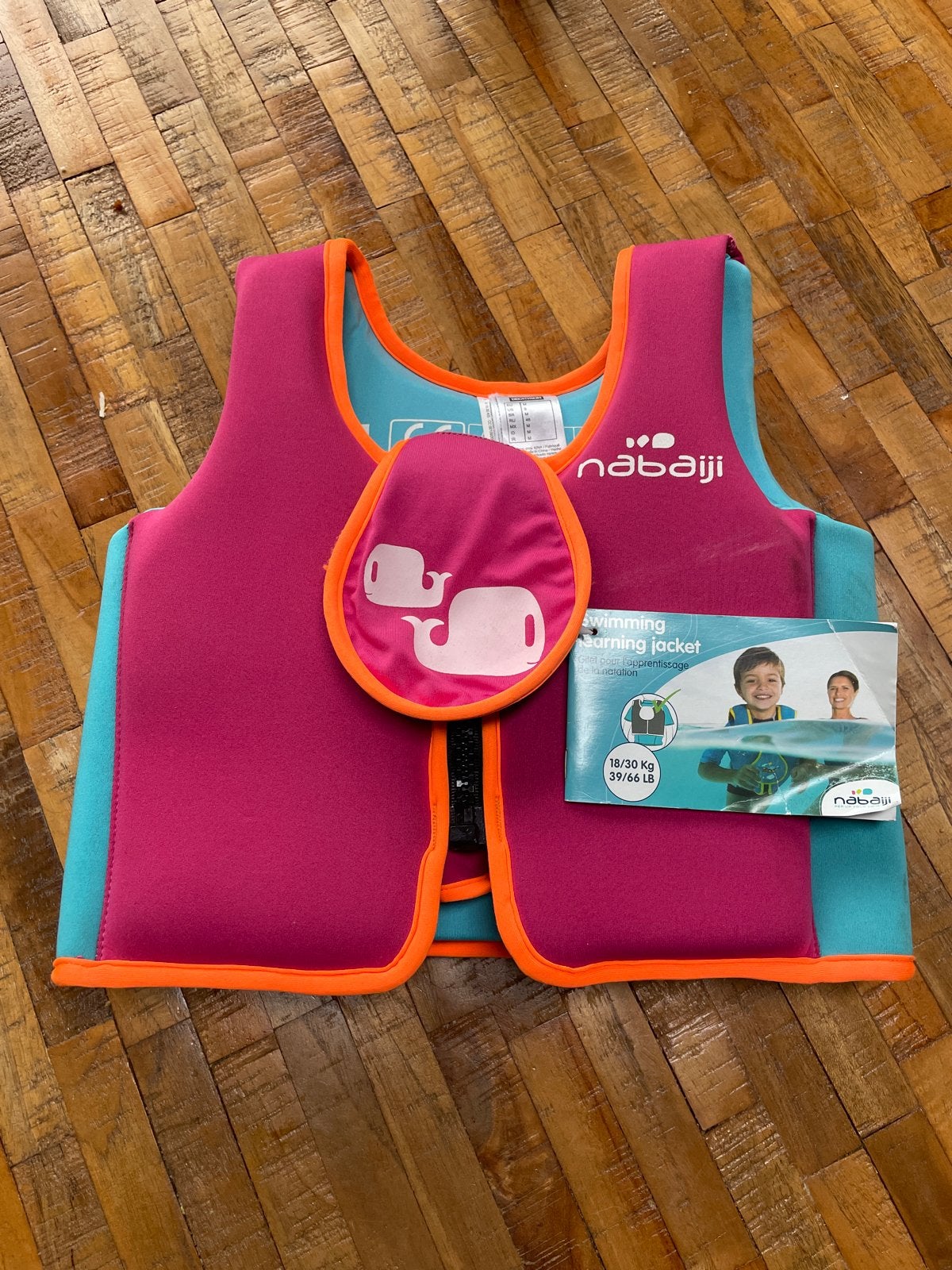 Nabaiji zwemvest 18-30 kg - Roze/Blauw, Ophalen of Verzenden, Nieuw, Jongen of Meisje