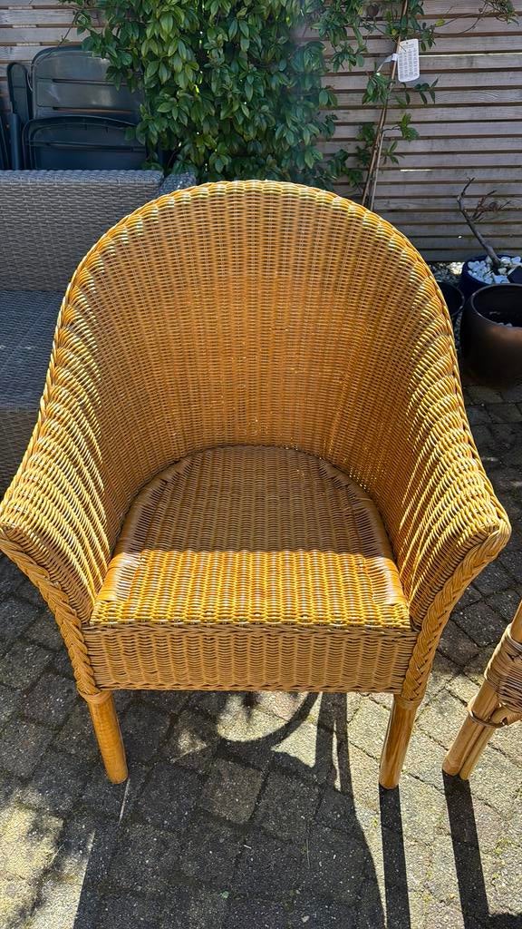 Echte rieten rotan fauteuil, Tuin en Terras, Tuinstoelen, Ophalen, Zo goed als nieuw, Rotan