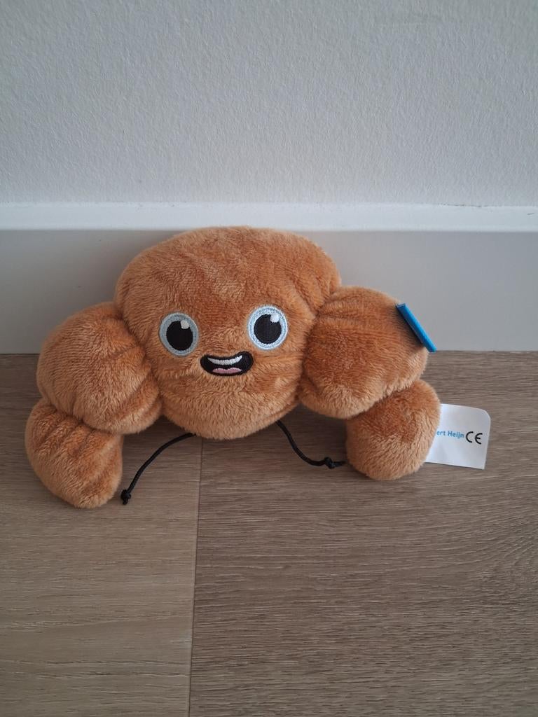 Knuffel croissant bruin AH gezicht Albert Heijn L1377, Ophalen of Verzenden, Zo goed als nieuw, Overige typen