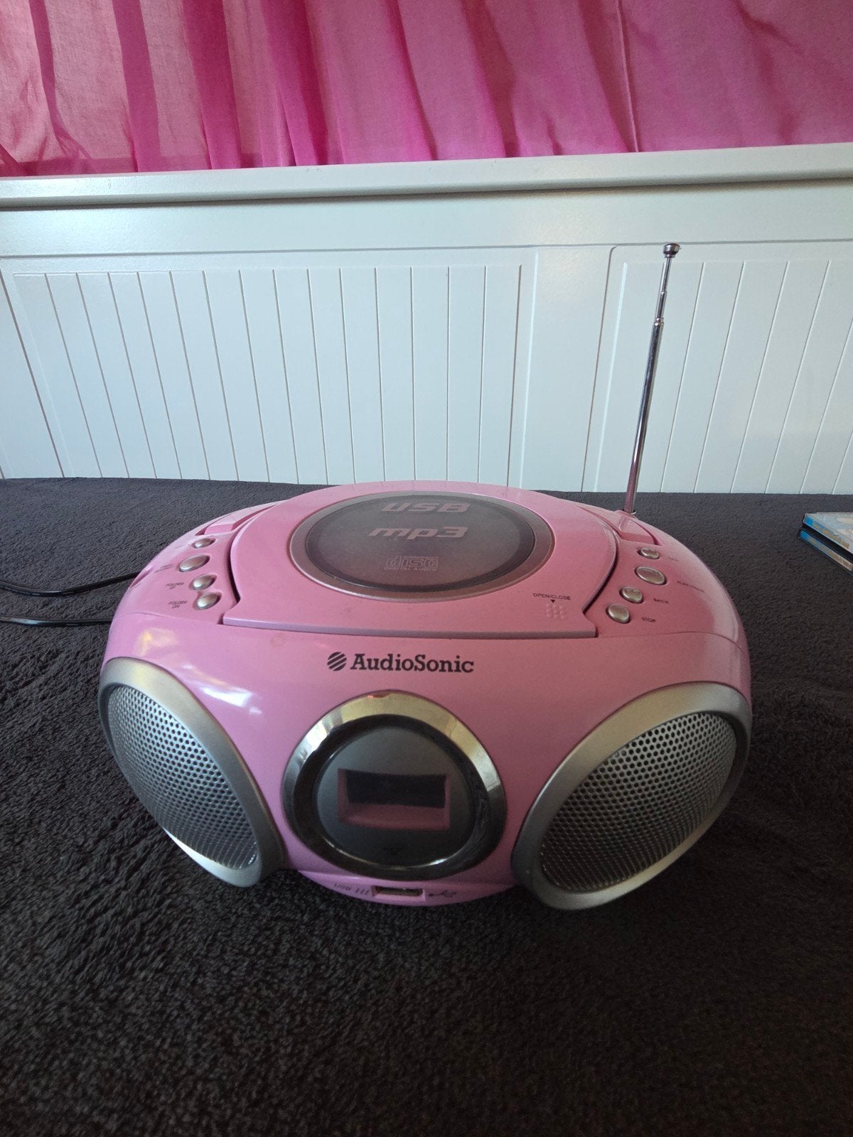 Roze Audiosonic CD/MP3-speler met USB en radio, Audio, Tv en Foto, Cd-spelers, Ophalen of Verzenden, Gebruikt, Overige merken