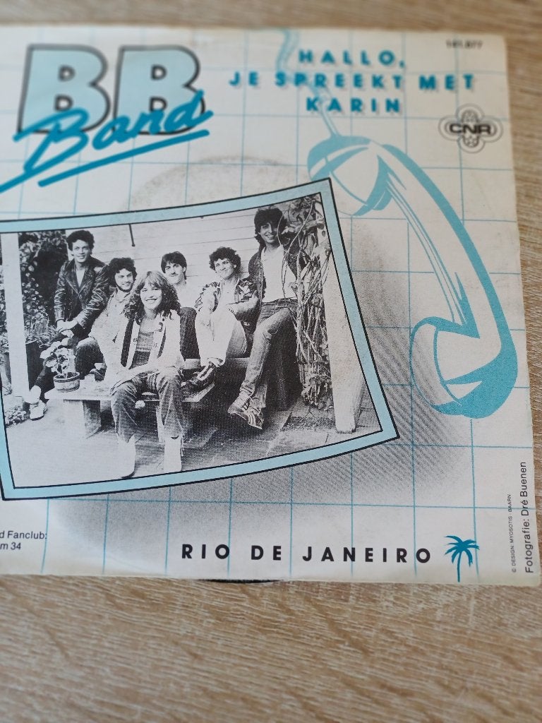 92b Single BB Band  – Hallo, je spreekt met Karin 141.877, Gebruikt, 7 inch, Ophalen of Verzenden, Overige typen