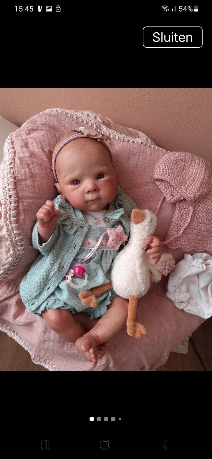 Realistische Reborn Babypop met Accessoires, Verzamelen, Ophalen of Verzenden, Zo goed als nieuw, Babypop, Levensecht of Reborn