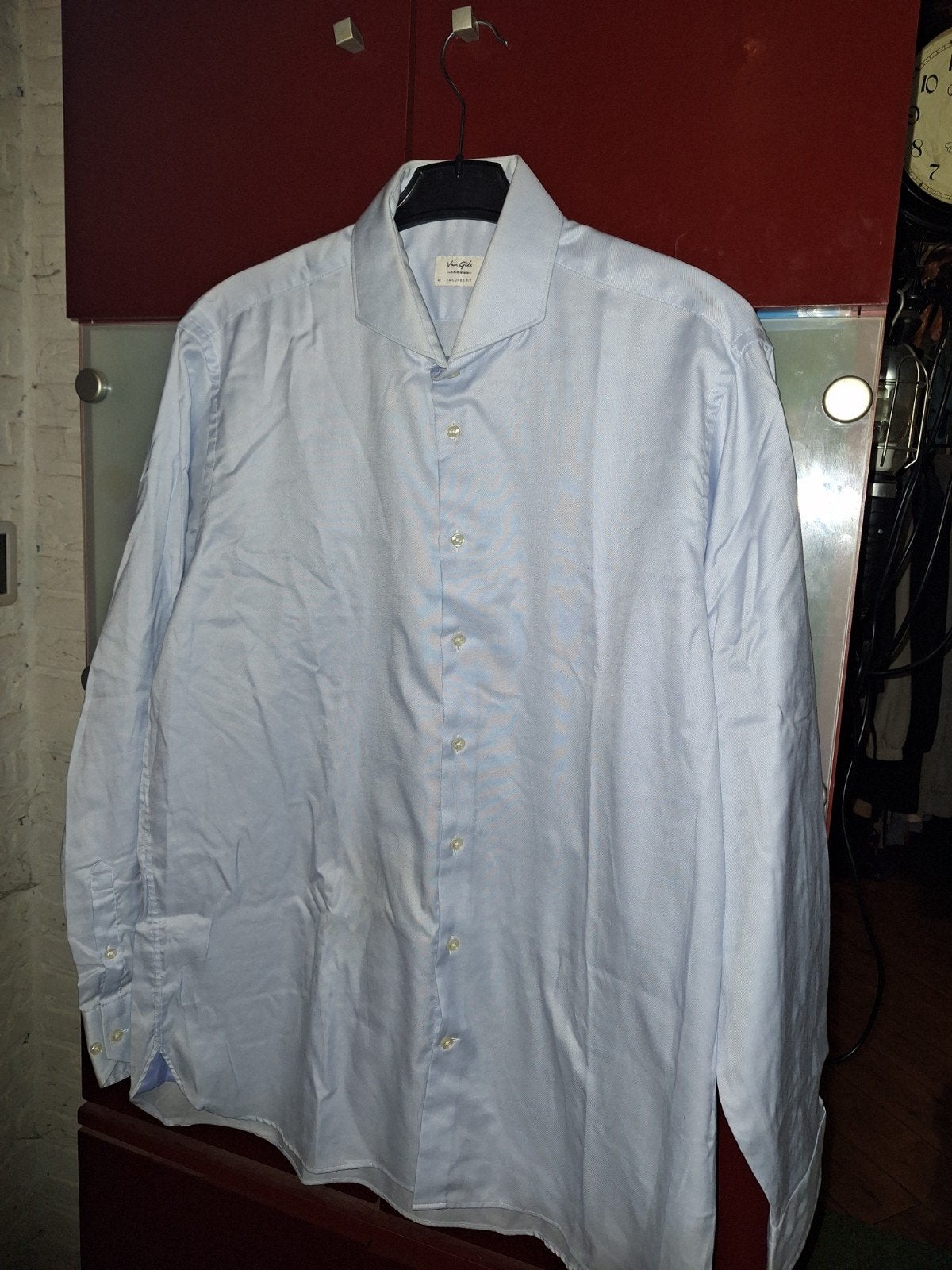 Van Gils herenoverhemd, Kleding | Heren, Overhemden, Ophalen of Verzenden, Zo goed als nieuw, Blauw, Halswijdte 39/40 (M)