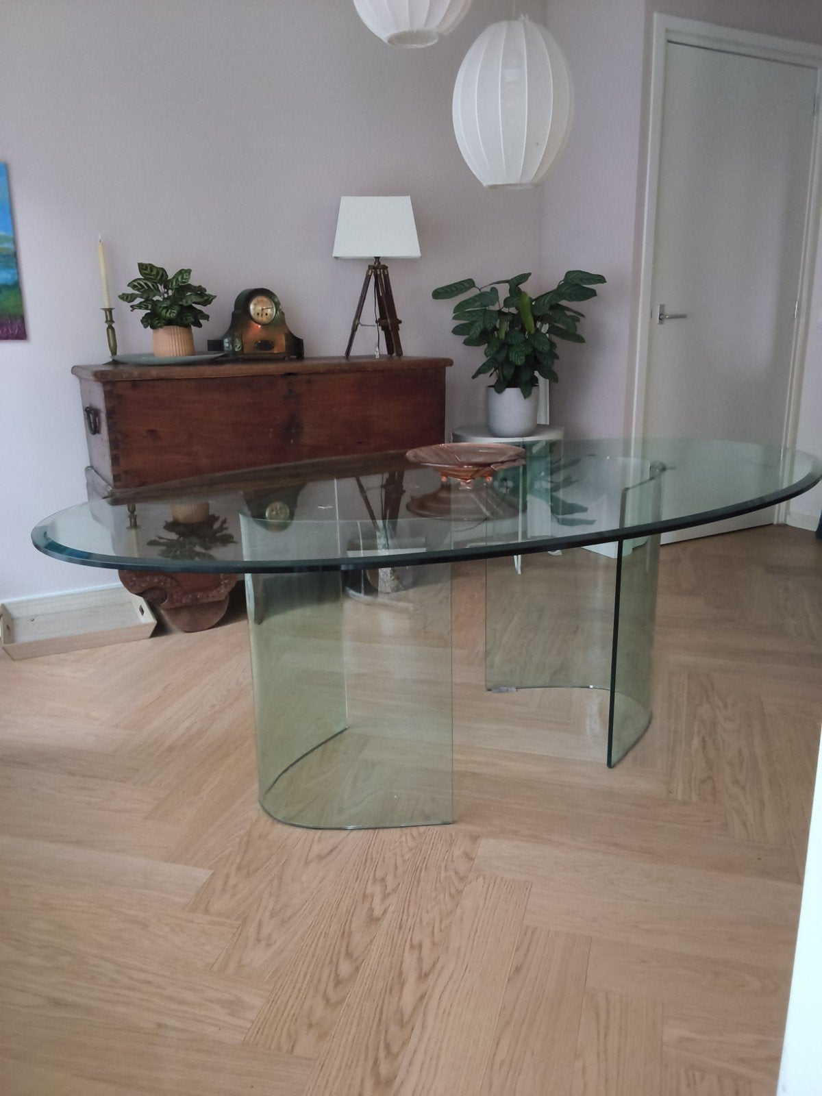 gesigneerde Italiaanse design tafel merk Fiam, Huis en Inrichting, Tafels | Eettafels, Ophalen, 200 cm of meer, 50 tot 100 cm