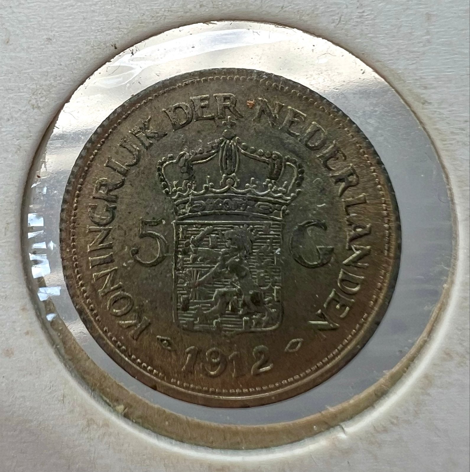 5 Gulden munt uit 1912 - Koningin Wilhelmina, 5 gulden, Koningin Wilhelmina, Losse munt, Goud