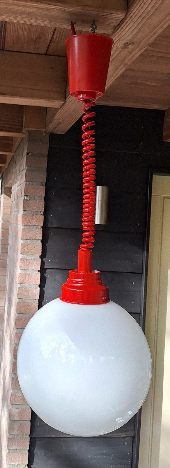 Space age opaline hanglamp, Ophalen of Verzenden, Glas, Retro Space Age