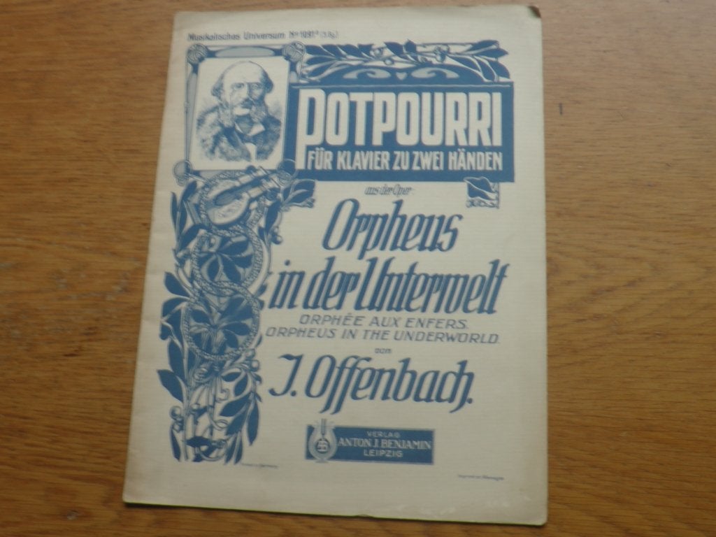 POTPOURRI - ORPHEUS IN DER UNTERWELT - J.OFFENBACH- PIANO, Gebruikt, Ophalen of Verzenden, Artiest of Componist, Piano