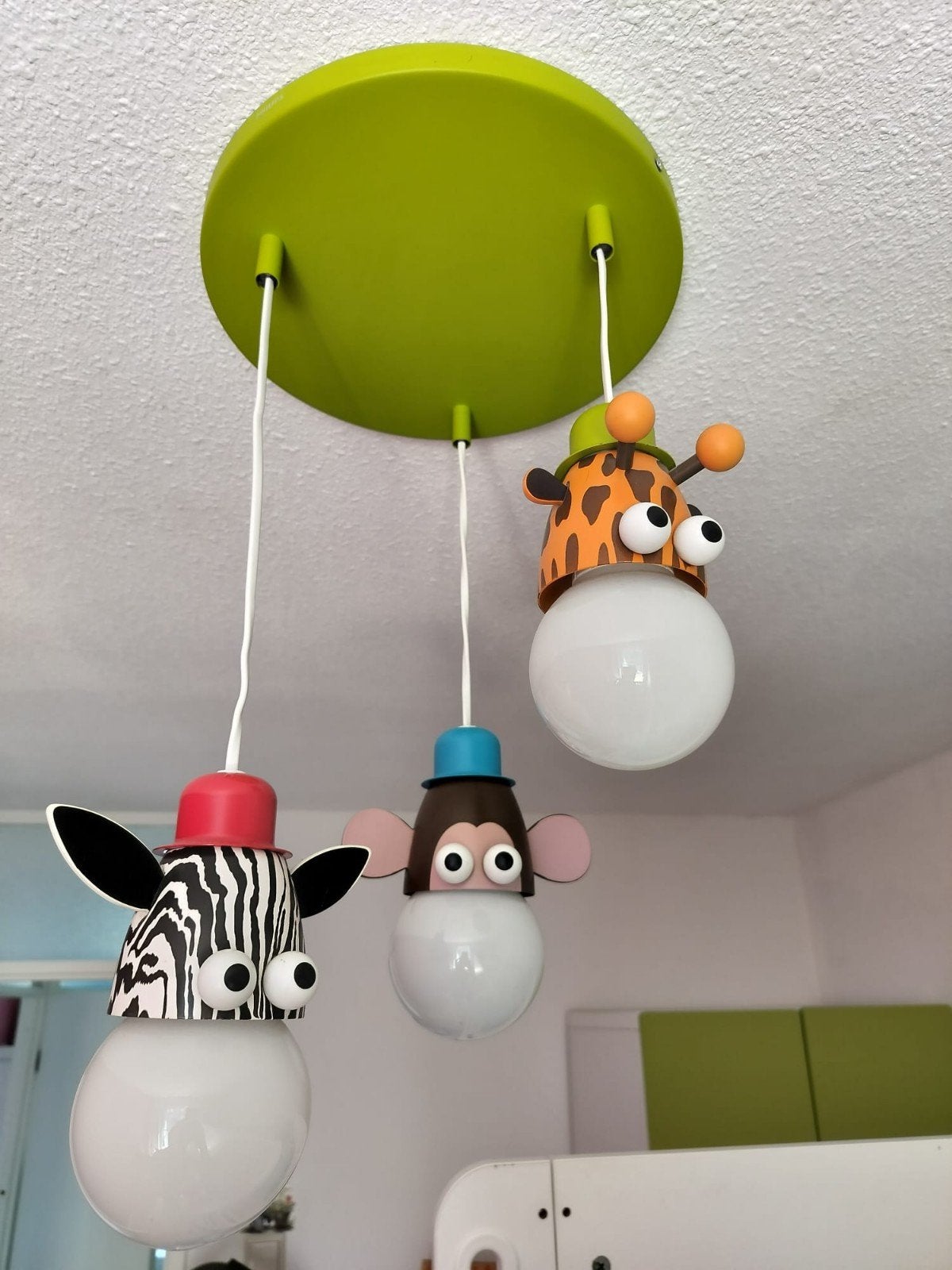 Philips cartoon kinderlamp - Zebra, Aap, Giraf, Gebruikt, Ophalen of Verzenden, Meerkleurig, Lamp