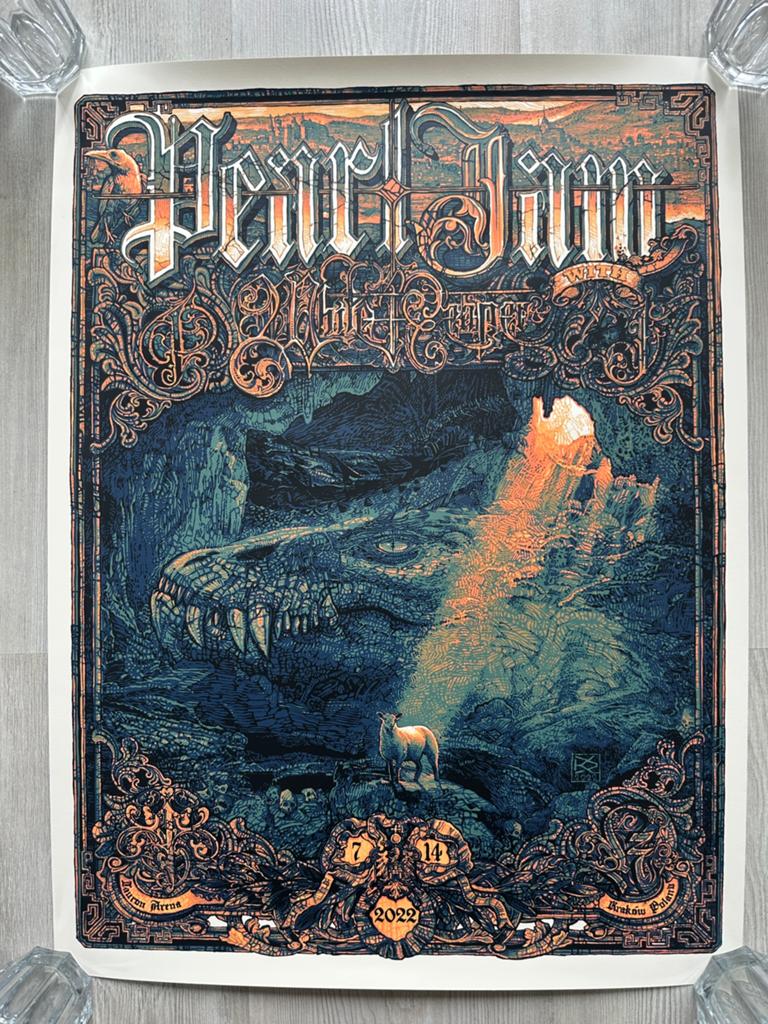 Pearl Jam poster Krakau 2022, Ophalen of Verzenden, Poster, Artwork of Schilderij