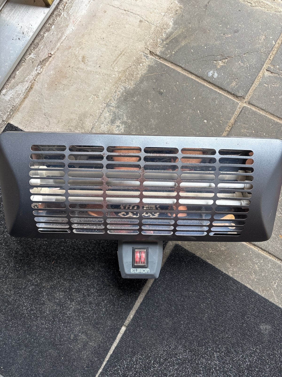 Eurom Q-time 2000S elektrische terrasverwarmer 1800-2000W, Gebruikt, Waterbestendig, Wand, Ophalen