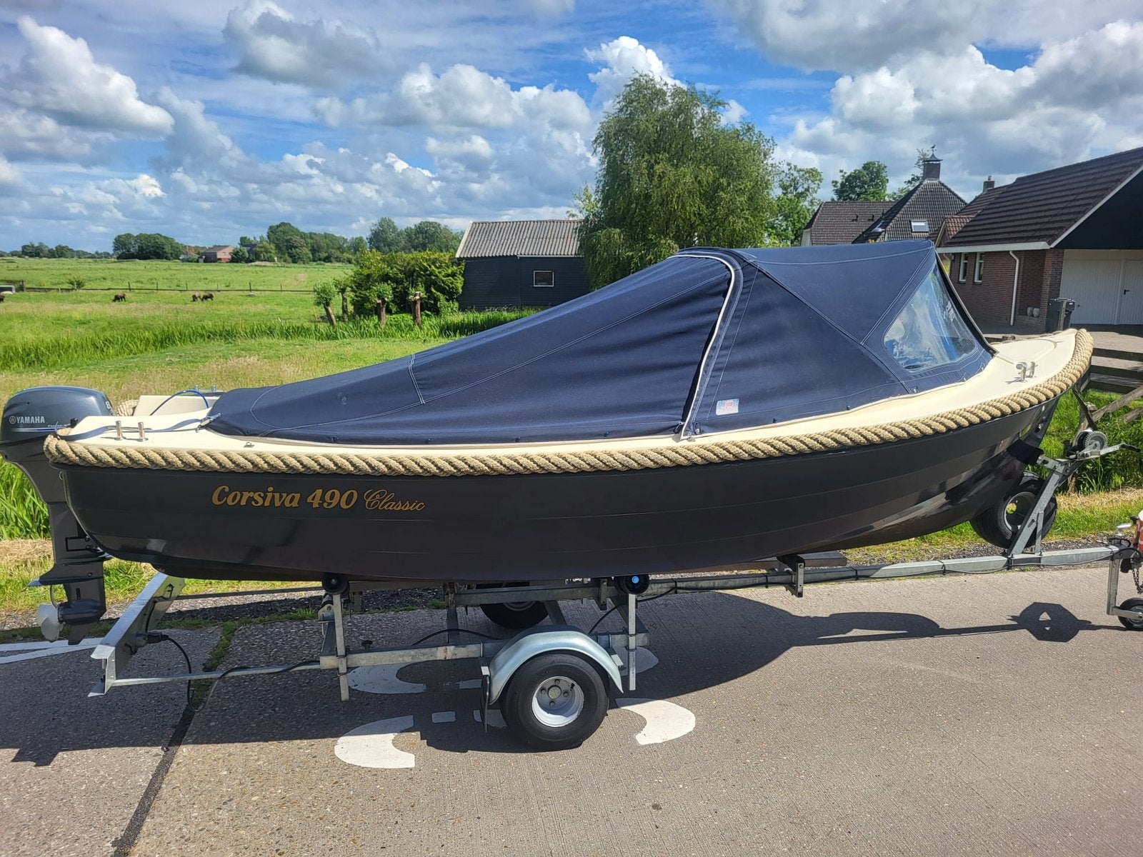 Corsiva 490 classic Yamaha 8 pk, Watersport en Boten, Rondzit, Tot 1.00 meter, Ophalen, Overige merken