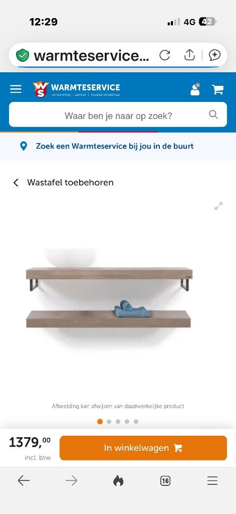 LoooX Wooden Base eiken wastafelblad / badmeubel dubbel, Ophalen, 100 tot 150 cm, Zo goed als nieuw, Minder dan 100 cm