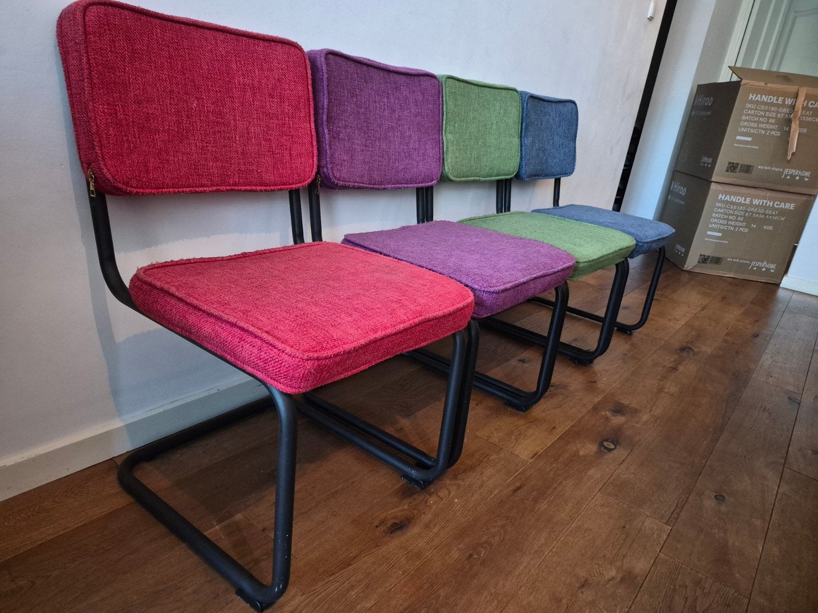 Ridge Rib set van 4 stoelen, per stuk, of als set., Ophalen