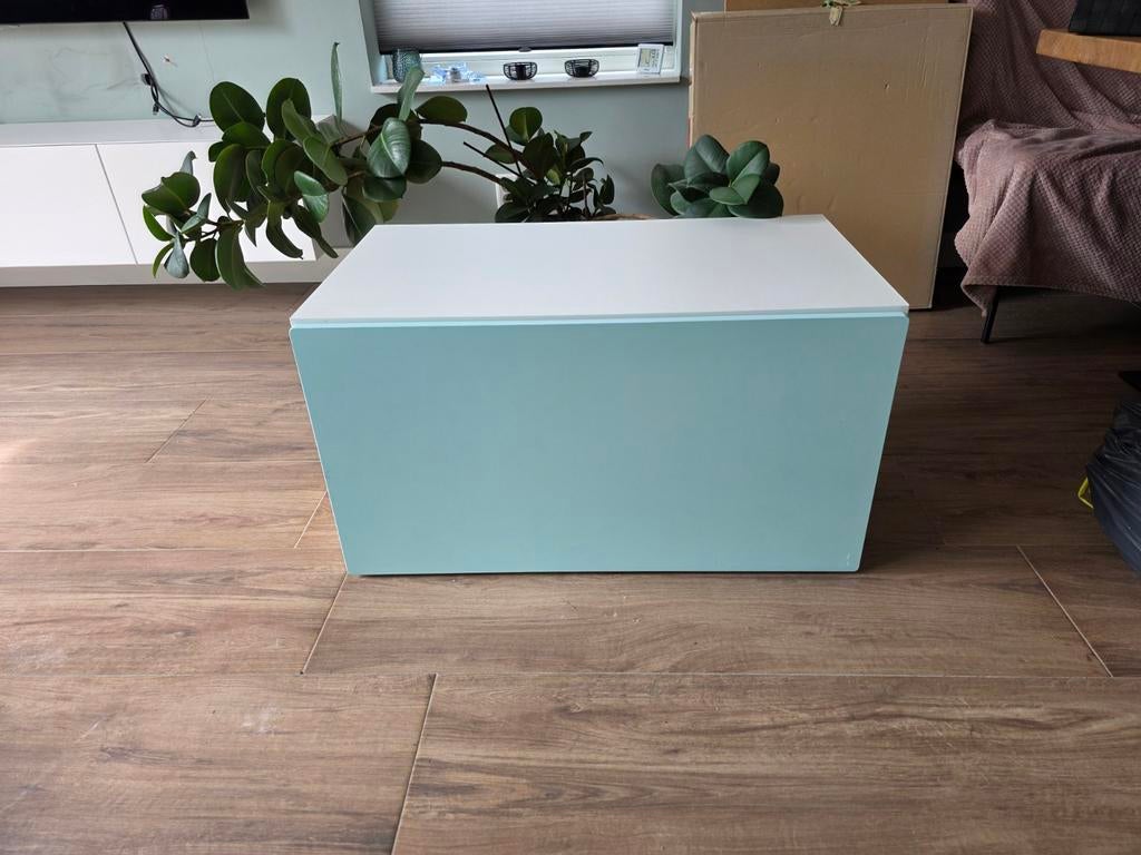 Kast met lade, te gebruiken als bankje met kussen, Ophalen, Gebruikt