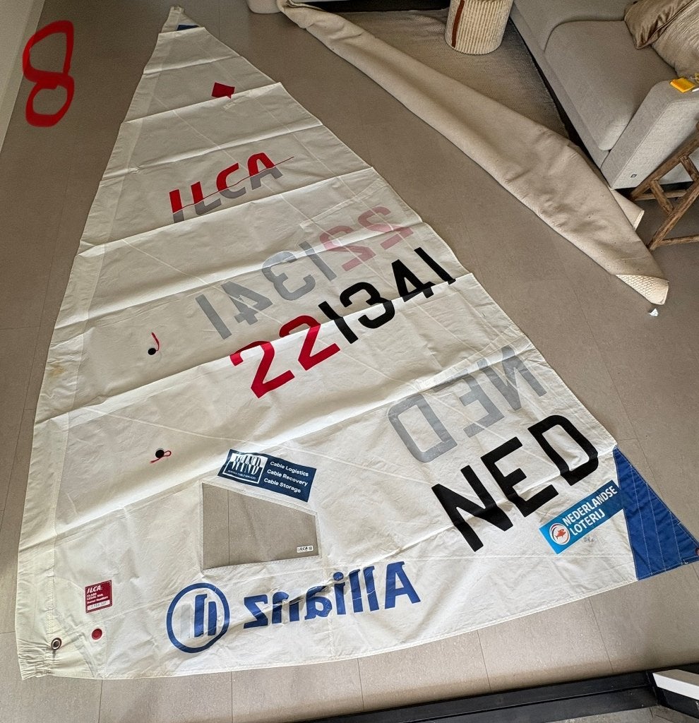 ILCA 6 zeil, Gebruikt, Minder dan 3 meter, Ophalen of Verzenden, Minder dan 15 m²