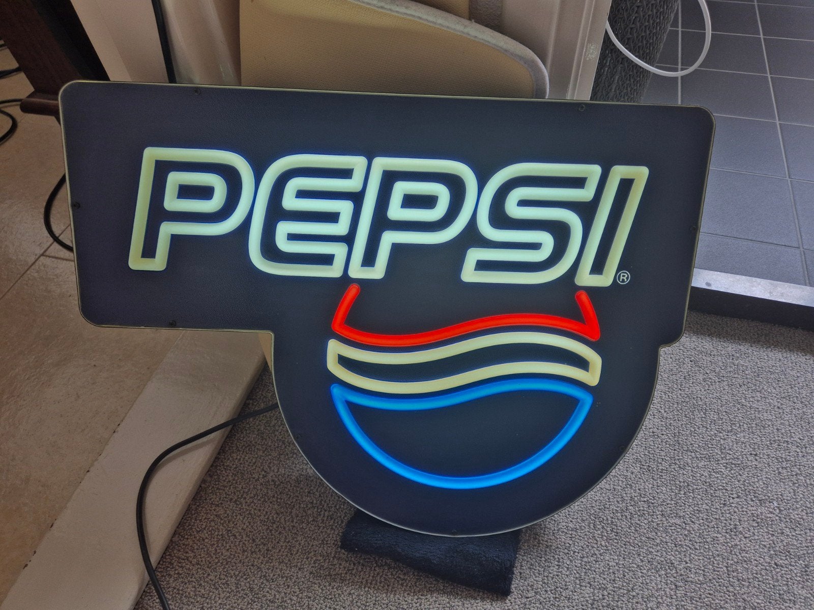 Pepsi tl lichtbak reclame, Verzamelen, Merken en Reclamevoorwerpen, Ophalen, Zo goed als nieuw, Reclamebord
