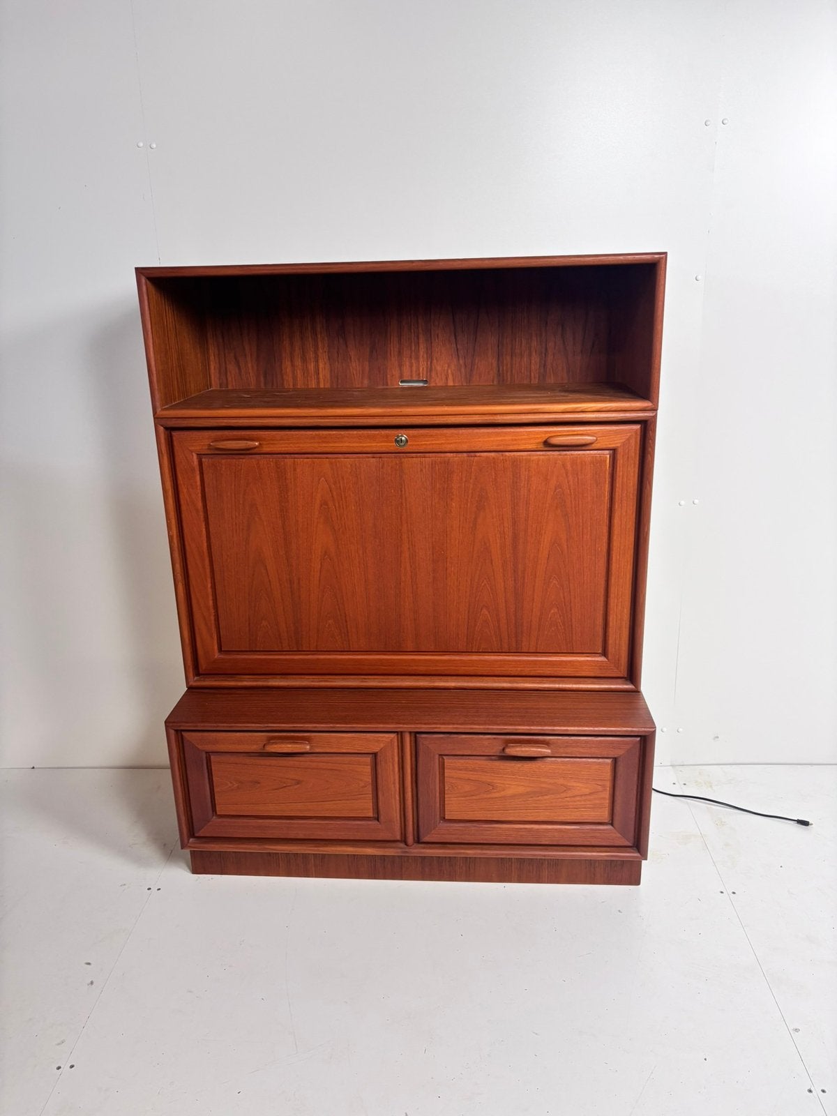 Vintage teak kast secretaire barkast, Ophalen, F, Gebruikt, C