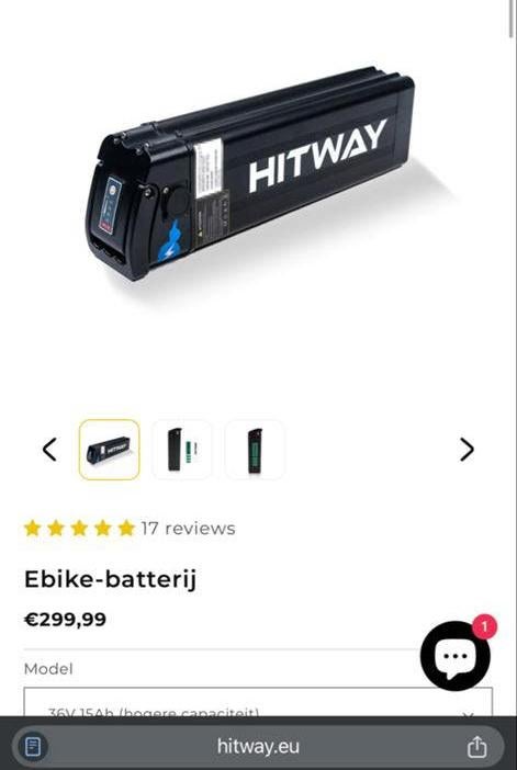 Hitway e-bike accu, Ophalen, Zo goed als nieuw