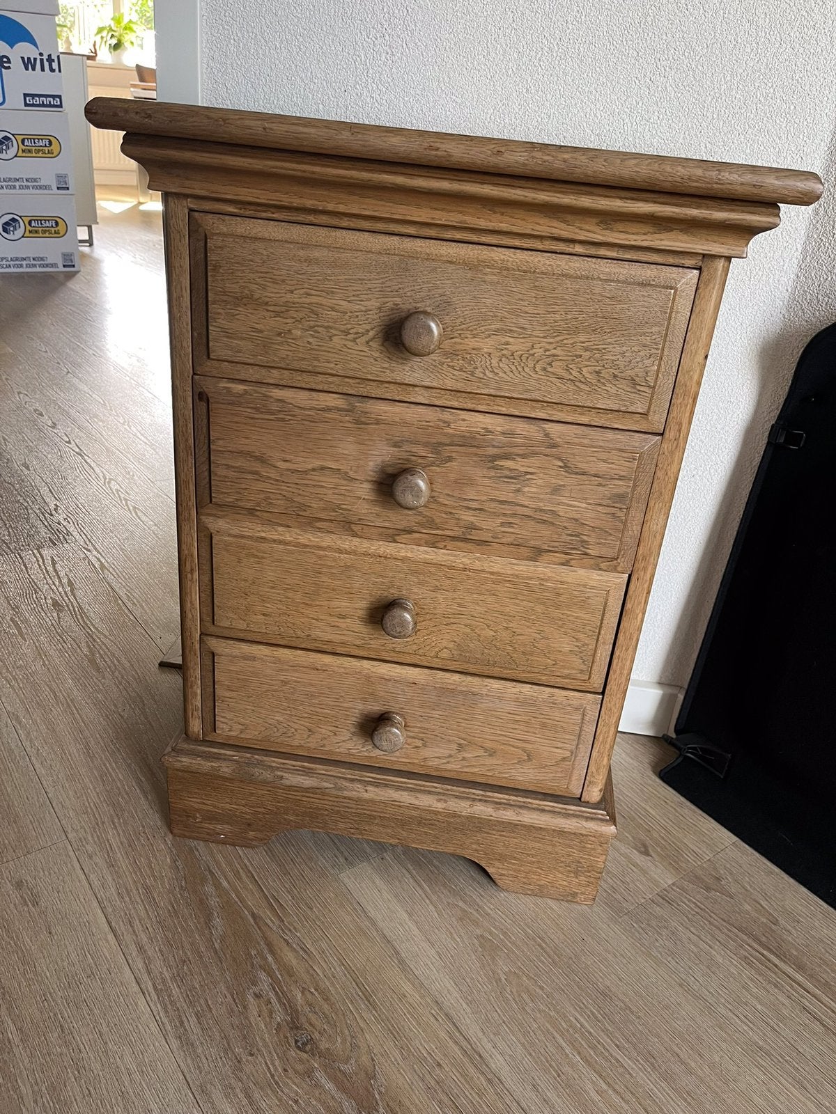 Eiken gangkastje met laden, Huis en Inrichting, Ophalen, Gebruikt, 50 tot 100 cm, 3 of 4 laden