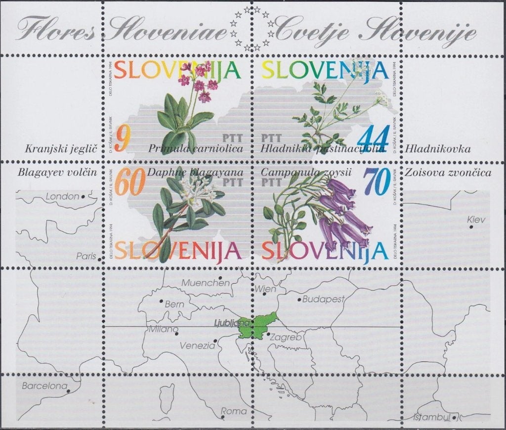 SLOVENIË 1994 Bloemen Blokje, Michel: B-1, Postfris., Verzenden, Postfris, Dier of Natuur
