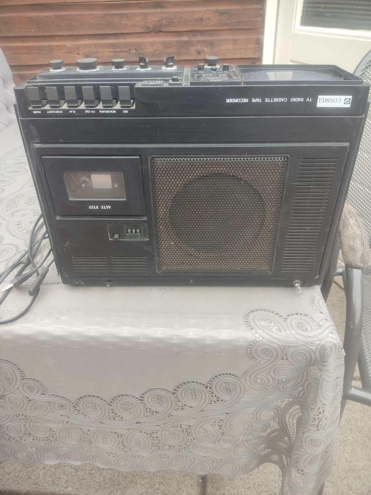 Vintage Cosmel TV Radio Cassette Recorder - Draagbaar, Ophalen, Gebruikt, Minder dan 40 cm, Overige merken