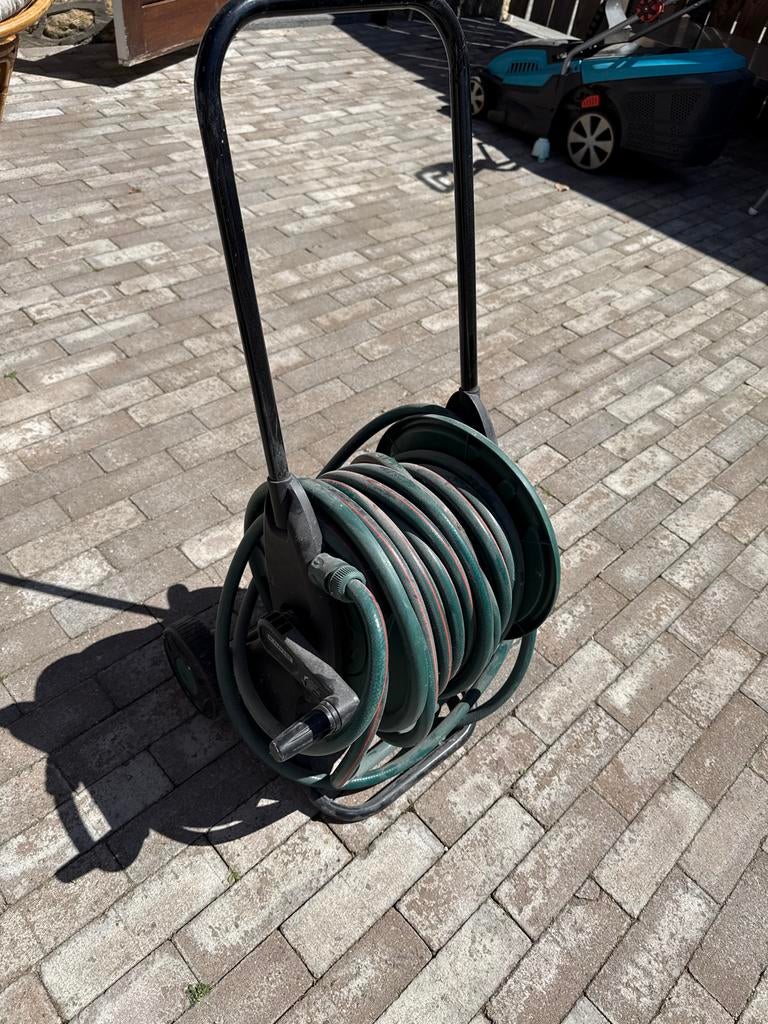 Parkside Tuinslanghaspel met slang, Ophalen, Gebruikt, Tuinslanghaspel