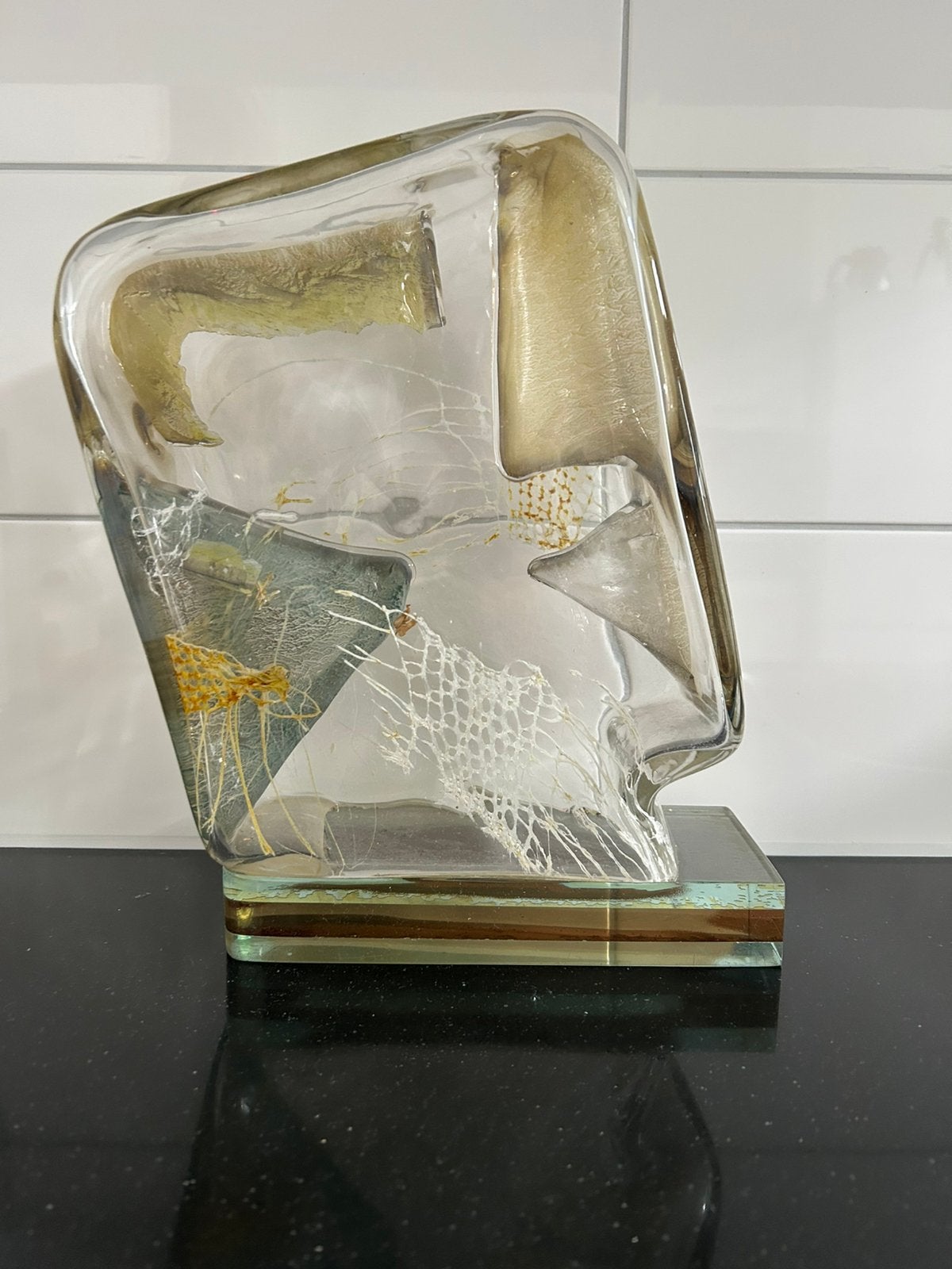 Uniek Glaskunstwerk Pavel Hlava Gesigneerd Tsjechisch glas, Glas, Handgemaakt, Meerkleurig, Beeld