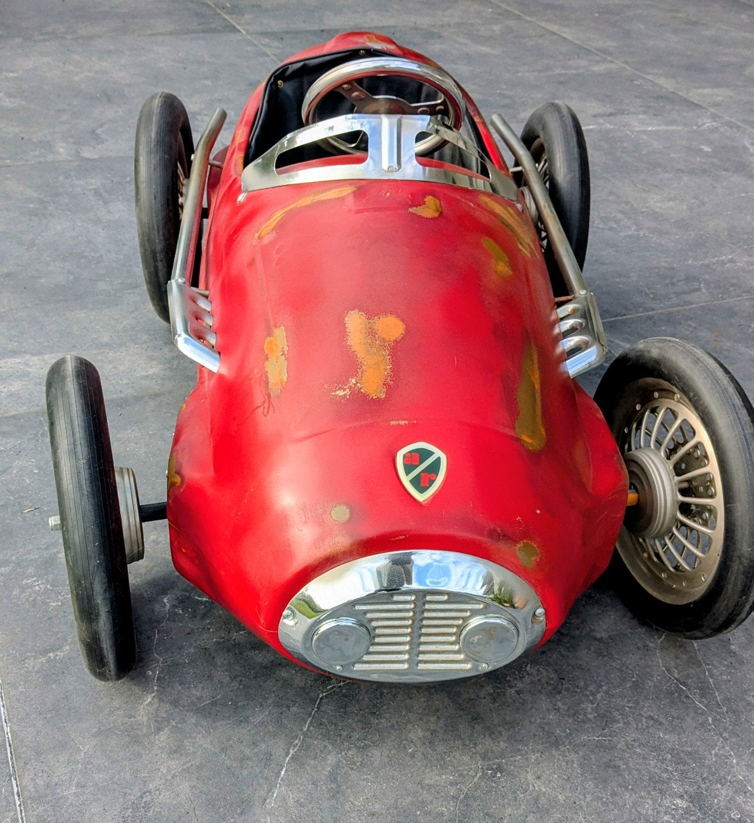 Vintage Rode Ferrari Trapauto - Lengte 124 cm, Ophalen, Gebruikt