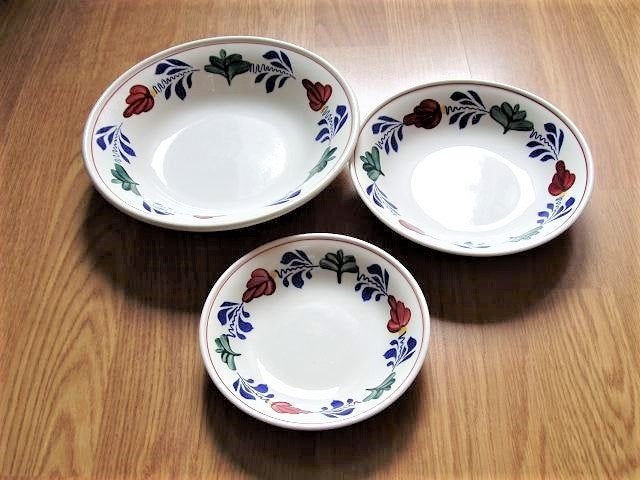 Boerenbont set diamantschaaltjes Boerenbond, Huis en Inrichting, Keuken | Servies, Gebruikt, Landelijk/Boerenbont, Ophalen of Verzenden