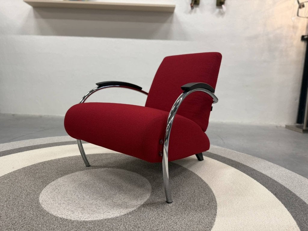 Nieuw Gelderland 5470 Lotus Fauteuil Rood stof Vidar Stoel, Huis en Inrichting, Fauteuils, Nieuw, Ophalen of Verzenden, Info@gelderlanddesign.com