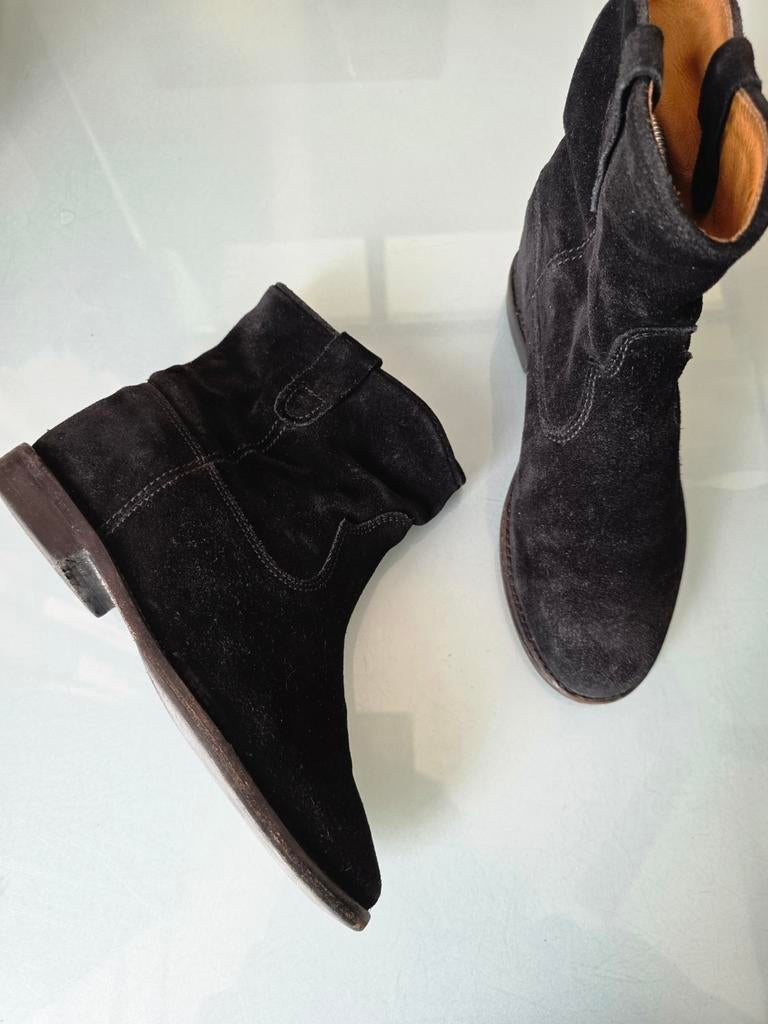 Isabel Marant Cristi zwart suede enkellaarsjes 37, Ophalen of Verzenden, Zwart