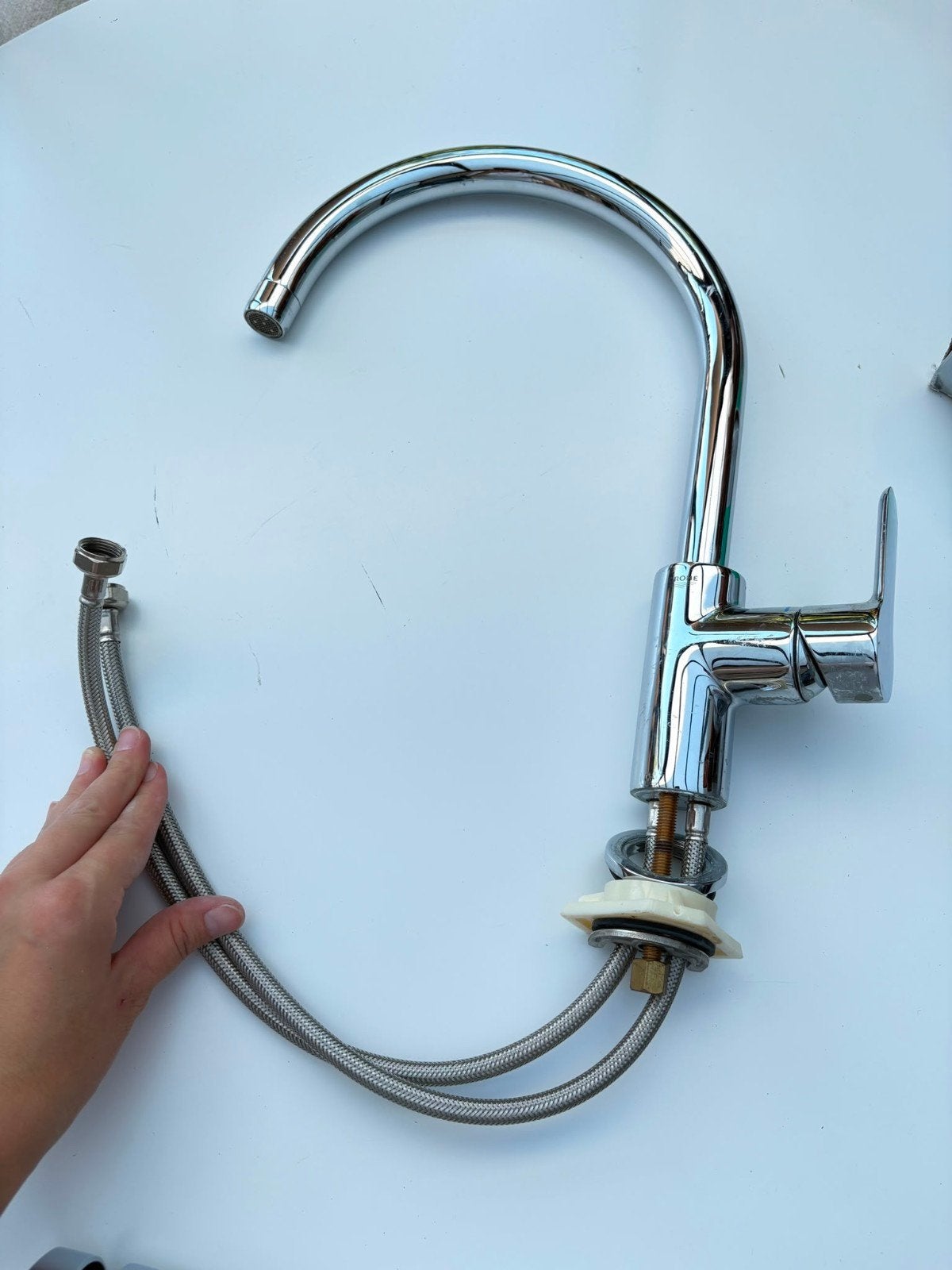 Chromen Keukenkraan met Flexibele Slangen, Ophalen, Gebruikt, Chroom, Kraan