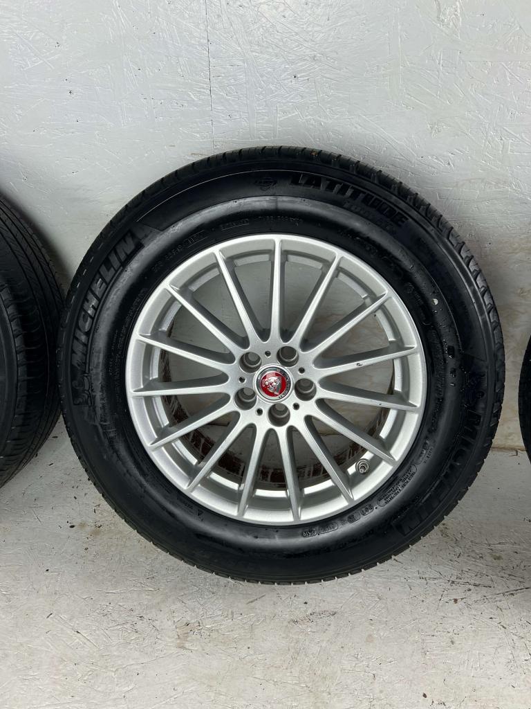 Originele Jaguar I-Pace E-Pace velgen 18" 5x108 zomerset, Niet ingevuld, 18 inch, Gebruikt, Banden en Velgen