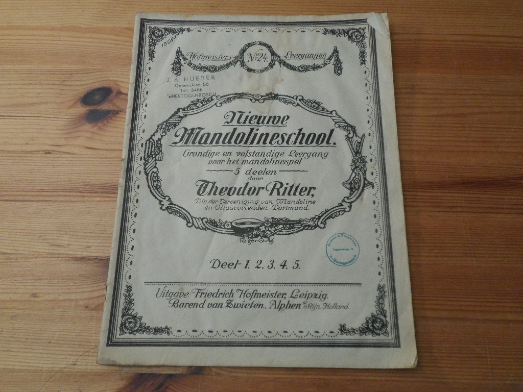 Theodor ritter - nieuwe mandolineschool - deel 1, Gebruikt, Ophalen of Verzenden, Banjo of Mandoline, Artiest of Componist