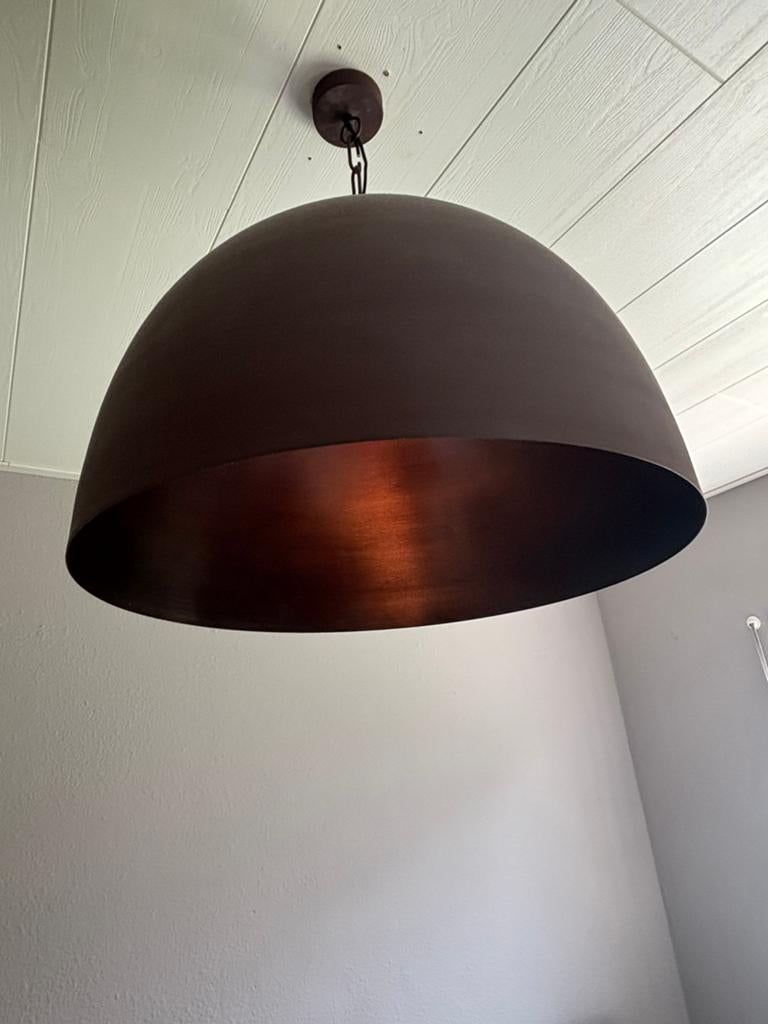 Lamp 60cm doorsnede bruin, Ophalen, 50 tot 75 cm