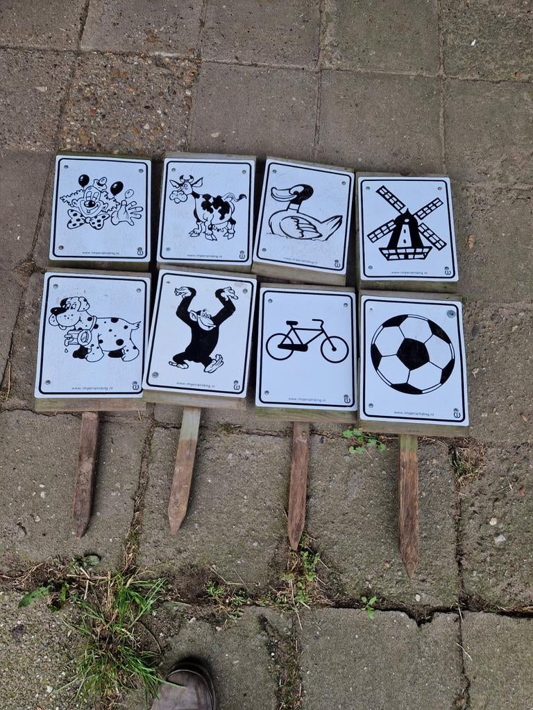 Leuke rijbak bordjes voor paardenbak of tuin, Ophalen of Verzenden, Gebruikt