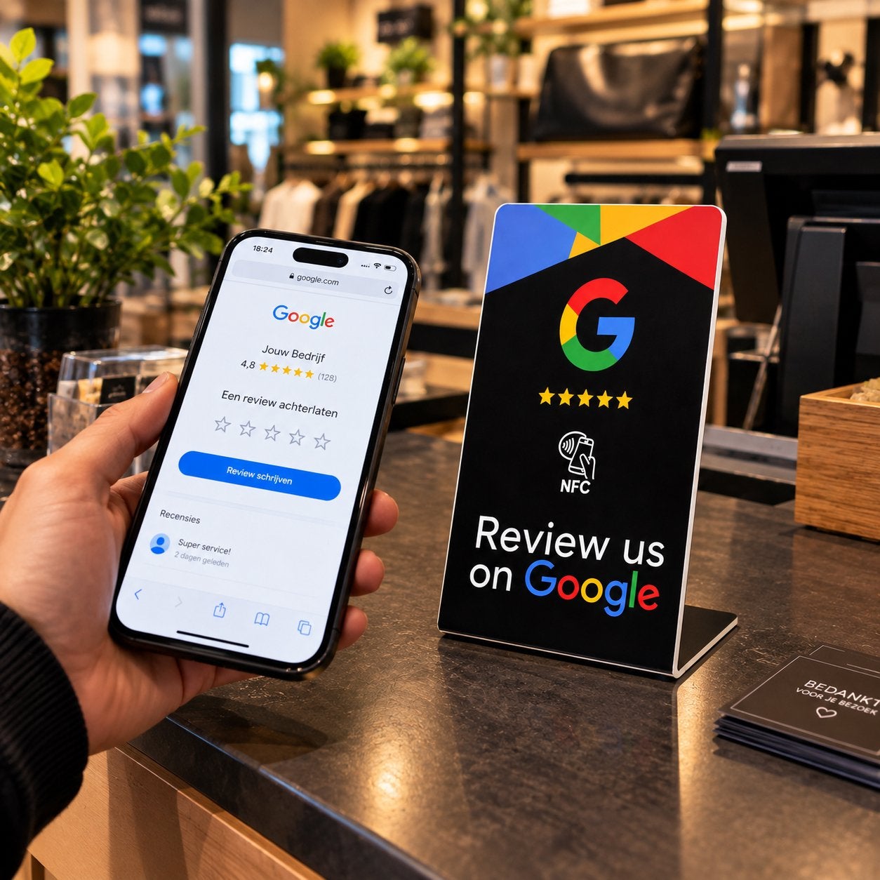 Google Review NFC Display - Meer Reviews - Gebruiksklaar, Ophalen of Verzenden, Nieuw
